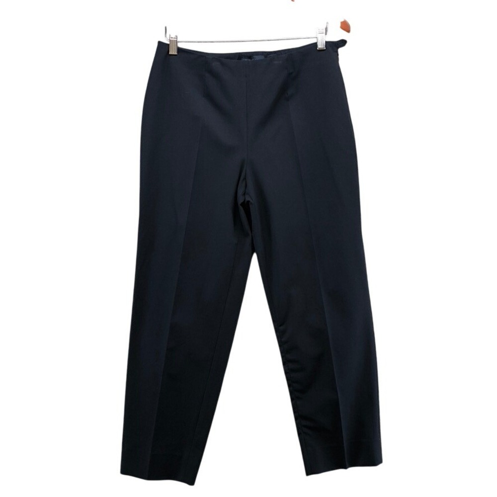 Piazza Sempione Audrey Pants Womens IT 48 US 12 Navy Blue Cotton Straight Leg